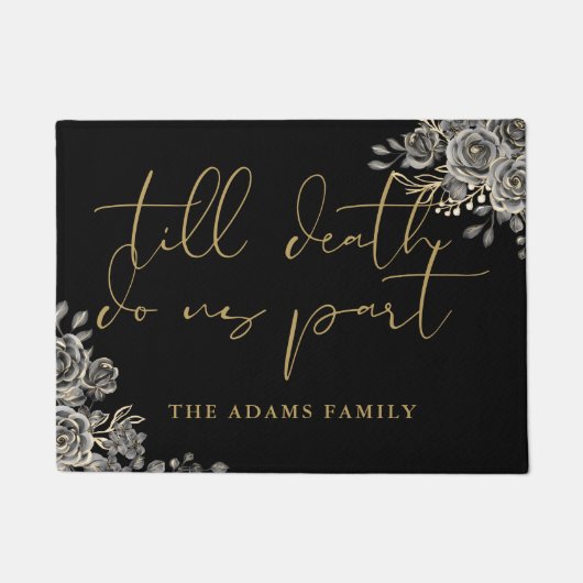 Personalisierte Schwarz-Gold-Goth Fußmatte (Vorderseite)