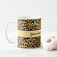 Personalisierte Schwarz-Gold-Leopard-PrintCheetah