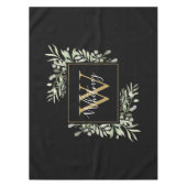 Personalisierte Schwarz-Gold-Monogramm-Grünflächen Tischdecke (Vorderseite)