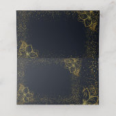 Personalisierte Schwarz-Gold-Platzkarte Platzkarte (Innenseite Aufgefaltet)