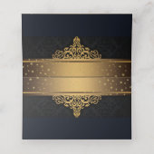 Personalisierte Schwarz-Gold-Platzkarte Platzkarte (Innenseite Aufgefaltet)