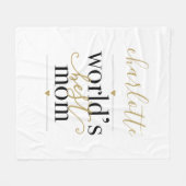 Personalisierte Schwarz-Gold-Welten Beste Mama Fleecedecke (Vorderseite (Horizontal))