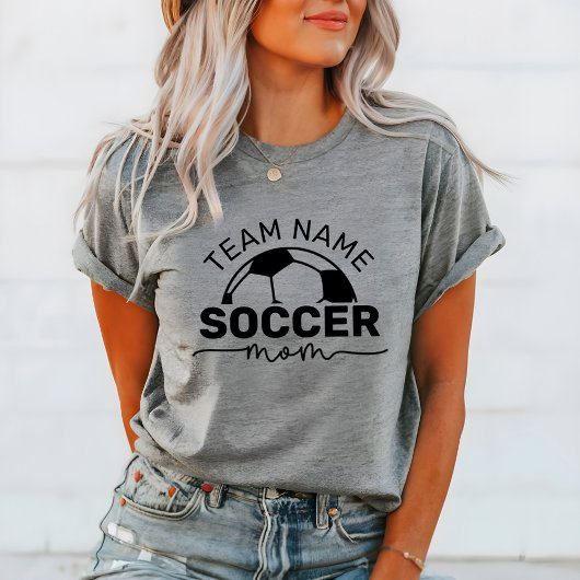Personalisierte Schwarz-Grau-Fußball-Mama Tri-Blend Shirt