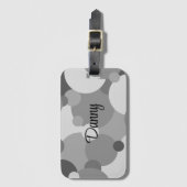 Personalisierte schwarz-graue Moleküle Gepäckmarke Gepäckanhänger (Vorderseite Vertikal)