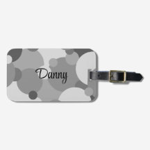 Personalisierte schwarz-graue Moleküle Gepäckmarke