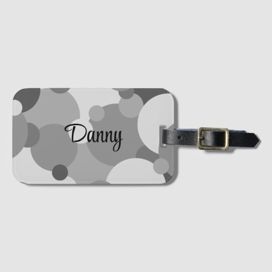 Personalisierte schwarz-graue Moleküle Gepäckmarke Gepäckanhänger (Vorderseite (Horizontal))