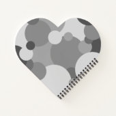 Personalisierte schwarz-graue Moleküle Herzbuch Notizblock (Rückseite)