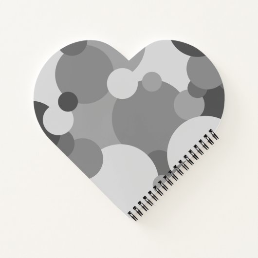 Personalisierte schwarz-graue Moleküle Herzbuch Notizblock (Rückseite)