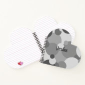 Personalisierte schwarz-graue Moleküle Herzbuch Notizblock (Innenseite)