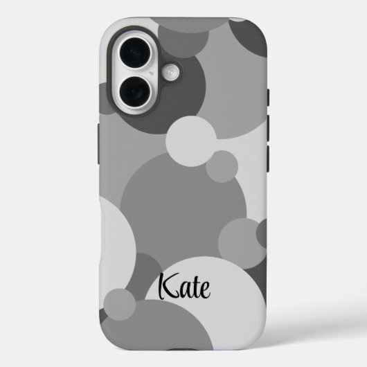 Personalisierte schwarz-graue Moleküle iPhone Gehä Case-Mate iPhone Hülle (Rückseite)