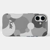 Personalisierte schwarz-graue Moleküle iPhone Gehä Case-Mate iPhone Hülle (Rückseite (Horizontal))