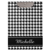 Personalisierte Schwarz-Hahnentrittmuster-DruckZwi Klemmbrett (Vorderseite)