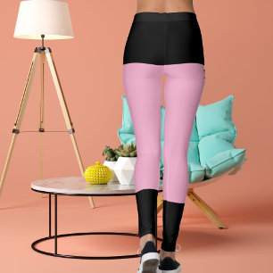 Personalisierte schwarz hellrosa Streifen Katzenrü Leggings