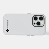 Personalisierte Schwarz-Kreuz-Patteart, leicht gra iPhone Hülle (Rückseite (Horizontal))