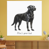 Personalisierte Schwarz-Labrador-Retriever-Dekorat Leinwanddruck (Insitu (Wohnzimmer))