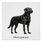 Personalisierte Schwarz-Labrador-Retriever-Dekorat Poster (Vorderseite)