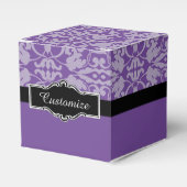 Personalisierte Schwarz/Lila Damask Cube Gevor Box Geschenkschachtel (Vorderseite)