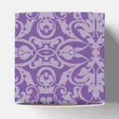 Personalisierte Schwarz/Lila Damask Cube Gevor Box Geschenkschachtel (Oben)