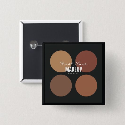 Personalisierte Schwarz-Makeup-Palette Button (Vorne & Hinten)