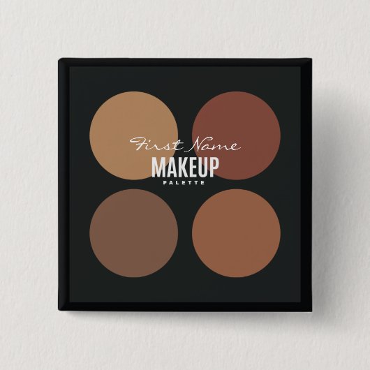Personalisierte Schwarz-Makeup-Palette Button (Vorderseite)