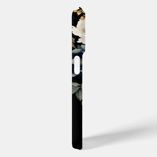 Personalisierte Schwarz-Monogramm-Aquarellfarbe Case-Mate iPhone Hülle (Rückseite / Rechts)