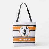 Personalisierte Schwarz-Orange-Cheerleader-Tasche Tasche (Rückseite)