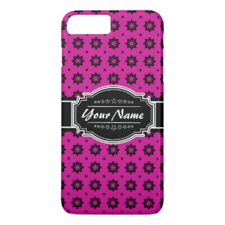 Personalisierte schwarz-rosa Fliesen Case-Mate iPhone Hülle
