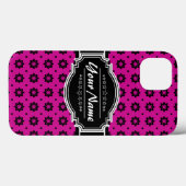 Personalisierte schwarz-rosa Fliesen Case-Mate iPhone Hülle (Rückseite (Horizontal))
