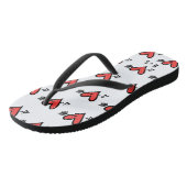 Personalisierte Schwarz/Rot-Liebe Flip Flops Badesandalen (Schrägansicht)