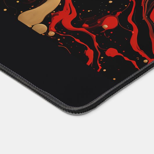 Personalisierte Schwarz-, Rot- und Goldfarbe Schreibtischunterlage (Ecke)