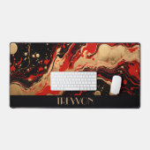 Personalisierte Schwarz-, Rot- und Goldfarbe Schreibtischunterlage (Tastatur & Maus)