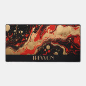 Personalisierte Schwarz-, Rot- und Goldfarbe Schreibtischunterlage (Vorderseite)