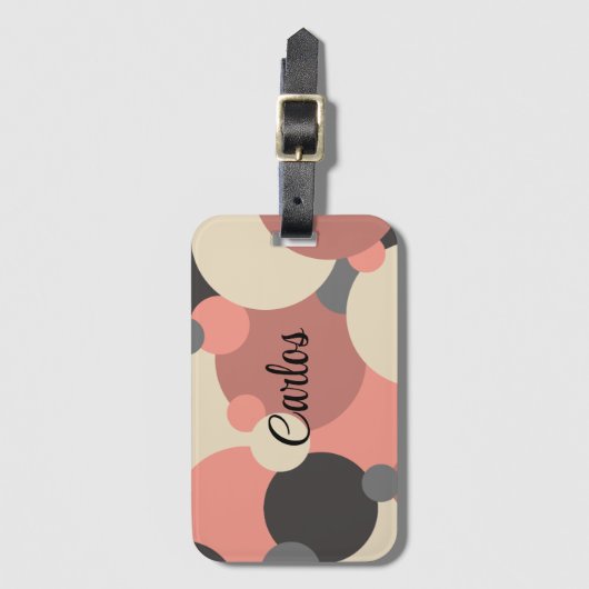 Personalisierte schwarz-rote Gepäckanhänger (Vorderseite Vertikal)