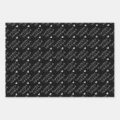 Personalisierte Schwarz-Silber-Hochzeit, Jubiläum Geschenkpapier Set (Vorderseite)