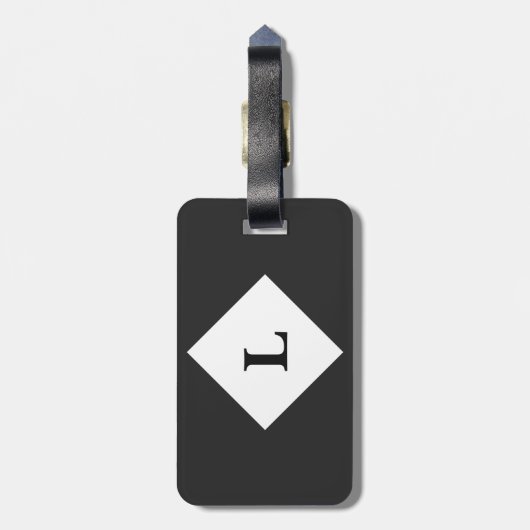 Personalisierte Schwarz-Solid-Farbabdeckung Gepäckanhänger (Rückseite vertikal)