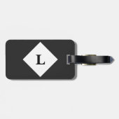 Personalisierte Schwarz-Solid-Farbabdeckung Gepäckanhänger (Rückseite horizontal)