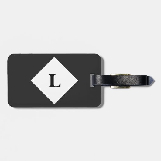 Personalisierte Schwarz-Solid-Farbabdeckung Gepäckanhänger (Rückseite horizontal)