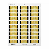 Personalisierte Schwarz- und Gold-Rücksendeadresse (Vorne)