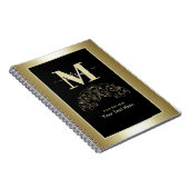 Personalisierte Schwarz- und Gold-Script-Signatur Notizblock (Rechte Seite)