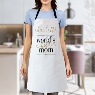 Personalisierte Schwarz und Gold Weltbeste Mama Schürze