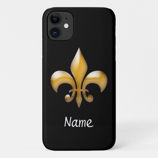 Personalisierte Schwarz-und GoldLilie Case-Mate iPhone Hülle (Rückseite)