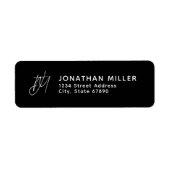 Personalisierte Schwarz-Weiß-Adresse für Monogramm (Vorne)