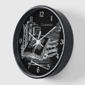 Personalisierte Schwarz-Weiß-Akademie Uhr (Winkel)