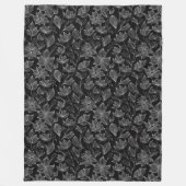 Personalisierte Schwarz-Weiß-Blüte Fleecedecke (Vorderseite)