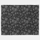 Personalisierte Schwarz-Weiß-Blüte Fleecedecke (Vorderseite (Horizontal))