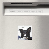 Personalisierte Schwarz-Weiß-Border-Collie Magnet (In Situ (Geschirrspüler))