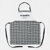 Personalisierte Schwarz-Weiß Buffalo Kariert Küche Schürze (Vorderseite)