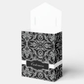 Personalisierte Schwarz-Weiß-Damaskus-Gesichtsbox Geschenkschachtel (Geöffnet)