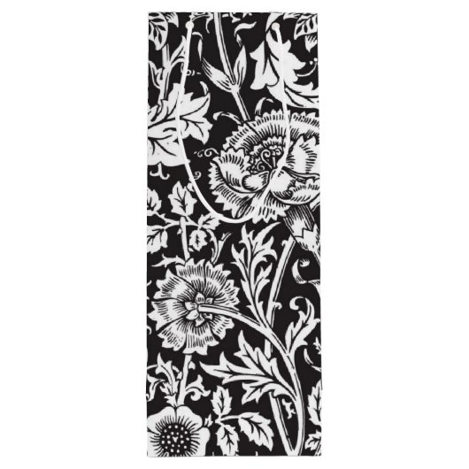 Personalisierte Schwarz-Weiß-Damast-Weinbeutel Geschenktüte Für Weinflaschen (Rückseite)