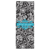 Personalisierte Schwarz-Weiß-Damast-Weinbeutel Geschenktüte Für Weinflaschen (Vorderseite)